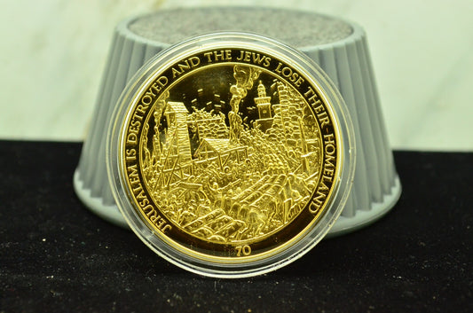 925 Silver Franklin Mint Art Round History Of Mankind Jerusalem Is Destroyed