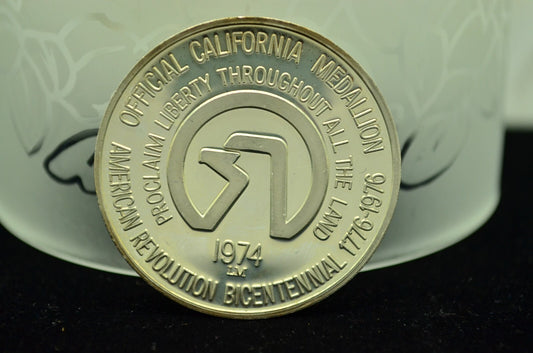 1974 California Lincoln Mint Art Round 92.5% Silver