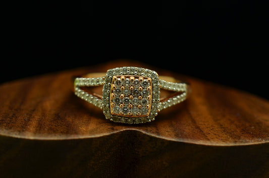 14K Rose Gold pave diamond ring band 0.66 tcw size 8.75