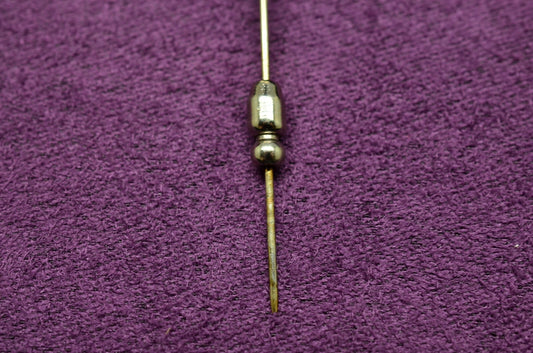925 Sterling Silver Stylized Flower Design Lapel Hat Stick Pin w/ Turquoise