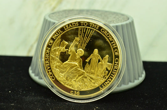 925 Silver Franklin Mint Art Round History Of Mankind Conversion Of Paul Leads