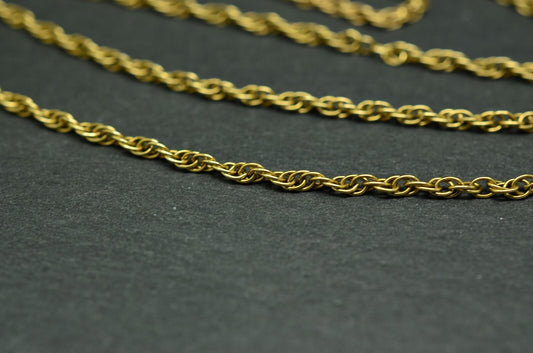 17" 14K Yellow Gold Loose Rope Chain Necklace 1.6mm 3.0 grams
