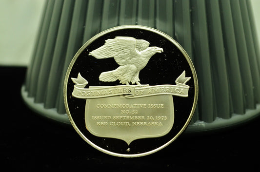 1973 Will A Cather #52 Postmasters Of America Art Round 92.5% Silver
