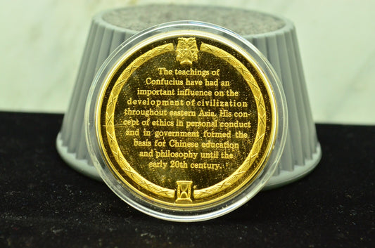 925 Silver Franklin Mint Art Round History Of Mankind Confucius Teachings