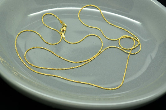 24" 14K Yellow Gold Spiral Rope Chain Necklace 0.8mm 2.8 grams