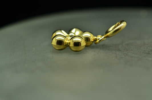 14K Yellow Gold Hollow Flower Pendant Charm -tiny and lightweight