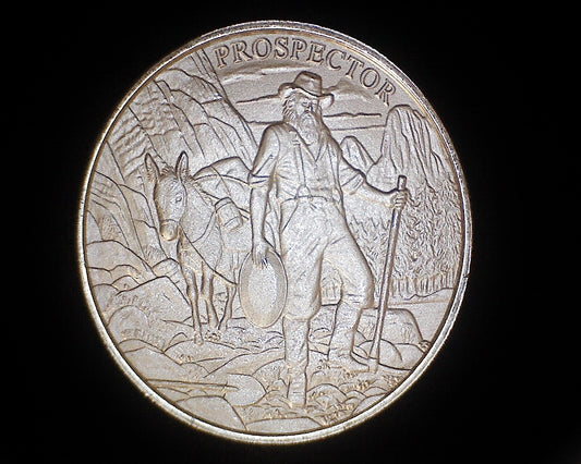 2018 Highland Mint Prospector Art Round  -1 Troy Oz .999 Silver