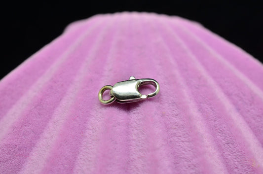 14K White Gold Lobster Claw Clasp 8mm x 3.2mm 0.4g -tiny