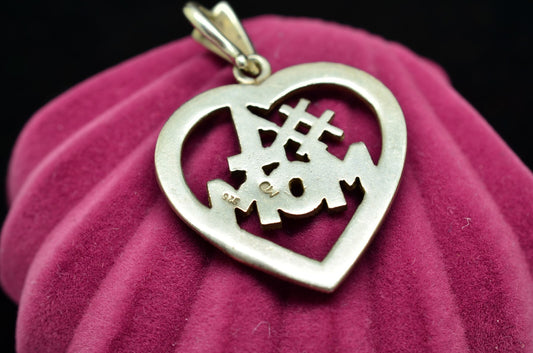925 Sterling Silver Marcasite Mother's pendant charm