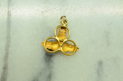 10K Yellow Gold Black Hills Gold Leaves & Grapes Design Pendant Charm