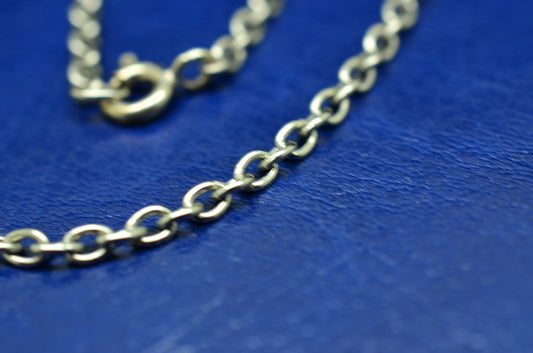 19" Silver Plated Cable chain necklace  1.8mm