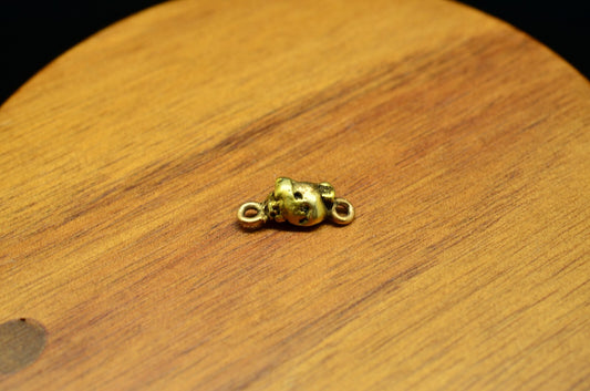 20K Yellow Gold natural gold nugget w/ jump rings 1.0 grams 13.5mm X 4.5mm X 5mm