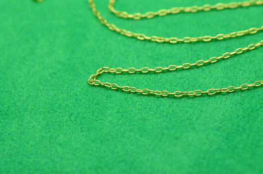 19" Gold plated cable chain necklace  .6mm
