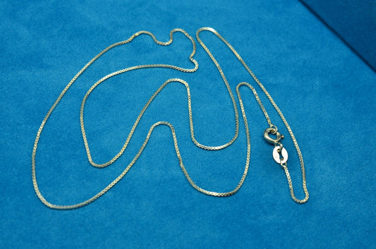 24" Silver Plated box chain necklace  0.8mm