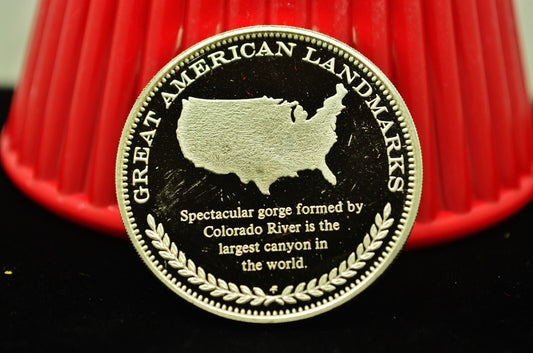 1971 Grand Canyon Franklin Mint Art Round 92.5% Silver