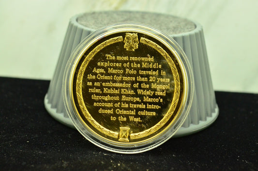 925 Silver Franklin Mint Art Round History Of Mankind Marco Polo Journey China