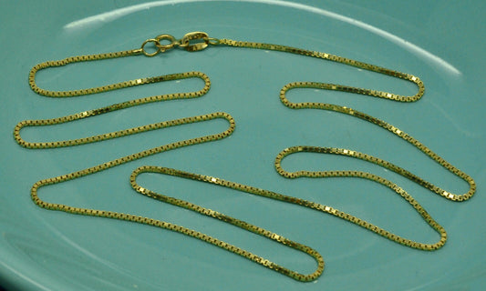 24" 14K Yellow gold box chain necklace 1mm 4.8 grams