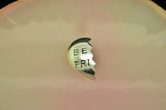 925 Sterling silver half-heart Best Friend pendant charm