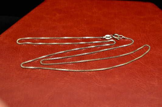 20" Silver Plated box chain necklace 1.0mm