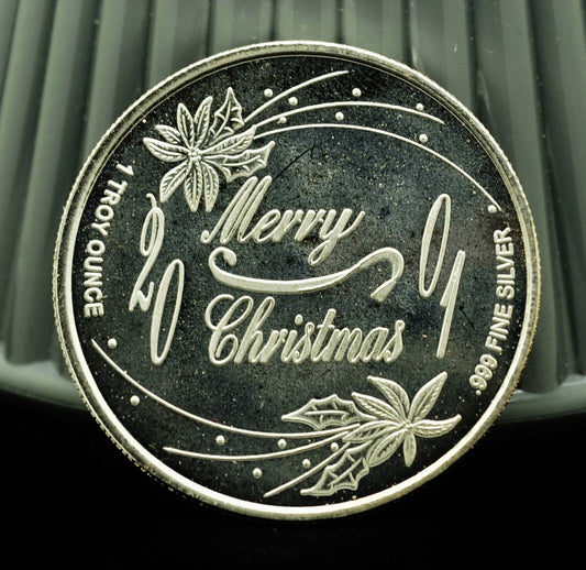 Wise Men Seek Him Merry Christmas 1 oz Art Round .999 Silver
