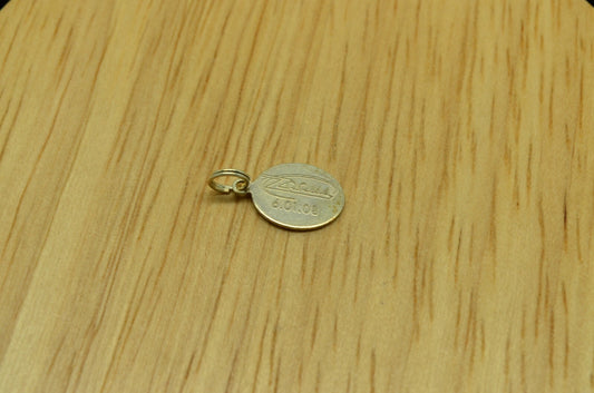 925 Sterling Silver oval pendant charm tag -ZZOOMA 6.01.08