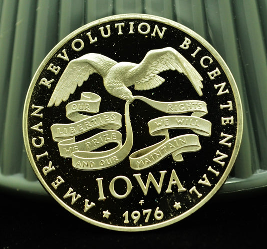 Iowa Franklin Mint Art Round 92.5% Silver