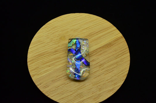 925 Sterling Silver dichroic glass pendant charm