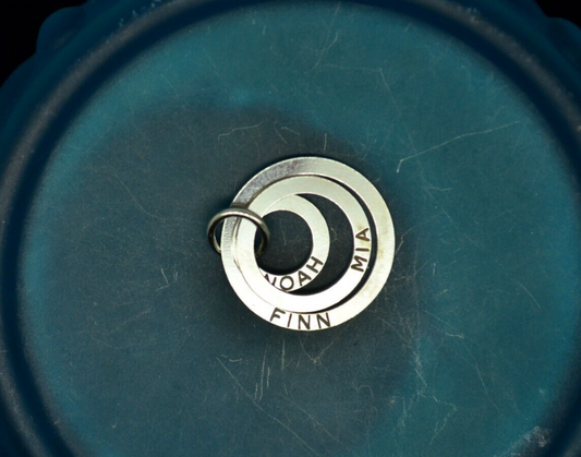 925 Sterling Silver three circles of love pendant charm NOAH MIA FINN