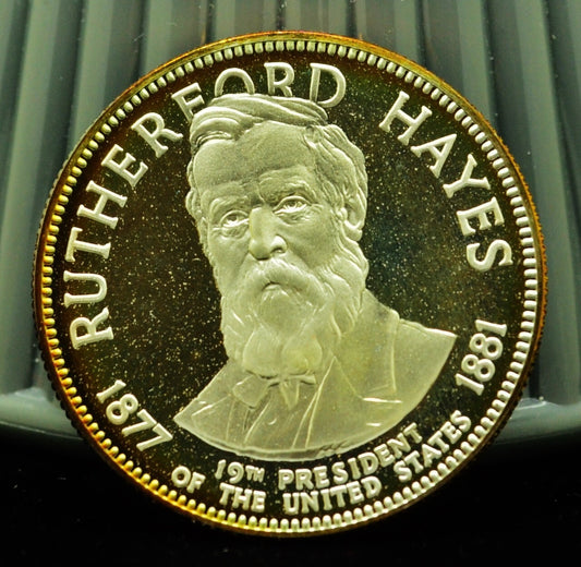 925 Silver Franklin Mint Art Round Presidential Treasury Rutherford Hayes