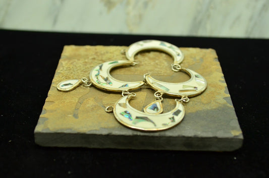 Alpaca Silver pendant necklace pieces w/ abalone ships
