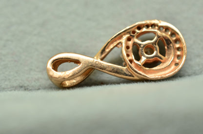 10K Rose Gold Diamond with Halo Design Pendant Charm 0.20 tcw -small