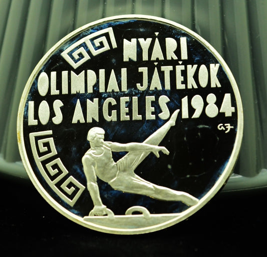 1984 Hungary 500 Forint L.A. Olympics Gymnastics Commemorative Proof 64% Silver