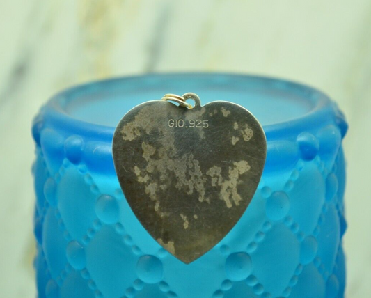 925 Sterling Silver etched little girl on a heart shaped pendant charm ANALESE