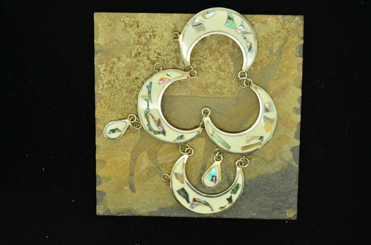Alpaca Silver pendant necklace pieces w/ abalone ships